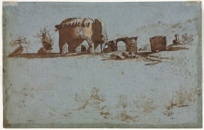 Pequeño grupo de ruinas romanas, c. 1650 de Unbekannt