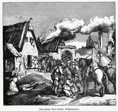 Soldados devastando Pomerania, 1882 de Unbekannt
