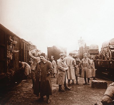 Soldados yendo al Somme, Epernay, norte de Francia, c1914-c1918 de Unbekannt