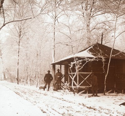 Soldados en la nieve, Marquenterre, norte de Francia, c1914-c1918 de Unbekannt