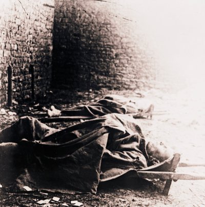 Soldados en camillas, c1914-c1918 de Unbekannt