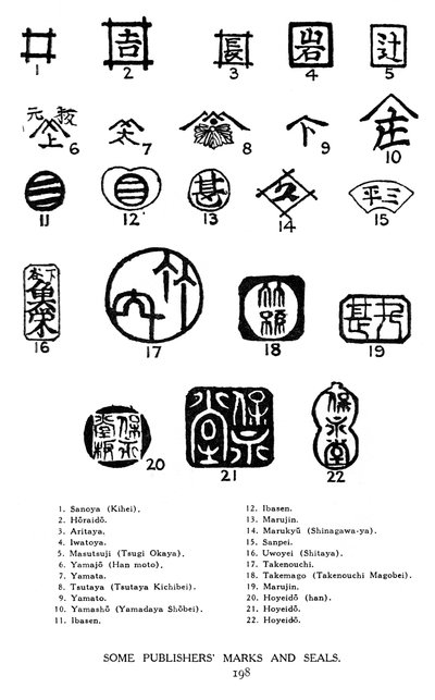Algunas marcas y sellos de editores japoneses, siglo XIX 1925 de Unbekannt