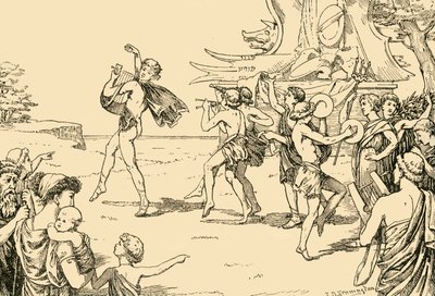 Sófocles liderando el coro de jóvenes, 1890 de Unbekannt