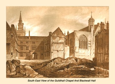 Vista sureste de la capilla Guildhall y Blackwell Hall, 1886 de Unbekannt