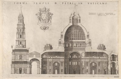 Diseño para la Basílica de San Pedro en el Vaticano, 1514 de Unbekannt