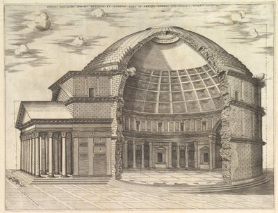 Speculum Romanae Magnificentiae: El Panteón, roto para mostrar el interior, 1553 de Unbekannt