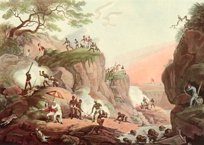 Deportes en India - Ahuyentando lobos de sus madrigueras, c1808, 1901 de Unbekannt