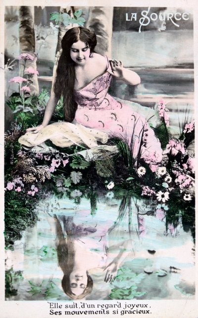Primavera, postal vintage francesa, c1900 de Unbekannt