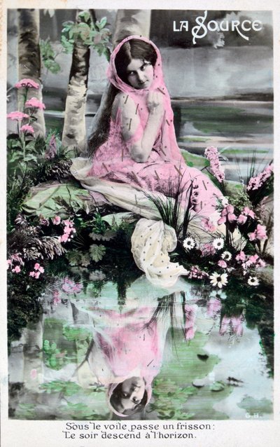 Primavera, postal francesa vintage de Unbekannt