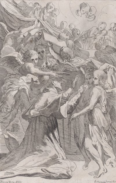 San Carlos Borromeo rodeado de ángeles, 1650-70 de Unbekannt