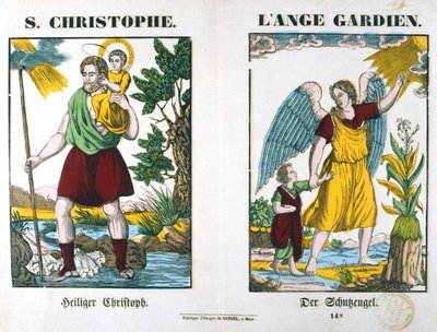 San Cristóbal y un ángel guardián de Unbekannt