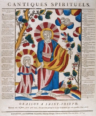 San José y Jesús caminando de la mano, siglo XVIII de Unbekannt