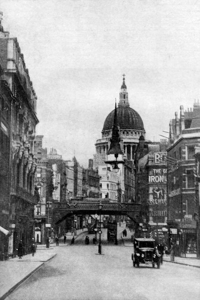 Catedral de San Pablo desde Fleet Street en un domingo, Londres, c. 1930s de Unbekannt