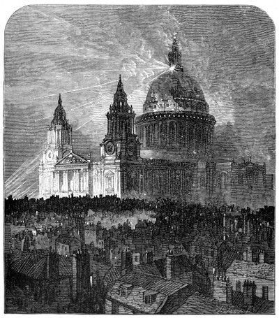 Catedral de San Pablo iluminada para el Día de Acción de Gracias, Londres, 1900 de Unbekannt
