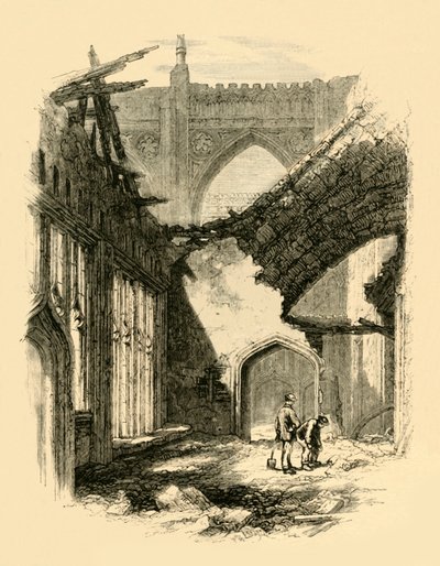 Capilla de San Esteban. - Interior después del Incendio, 1881 de Unbekannt