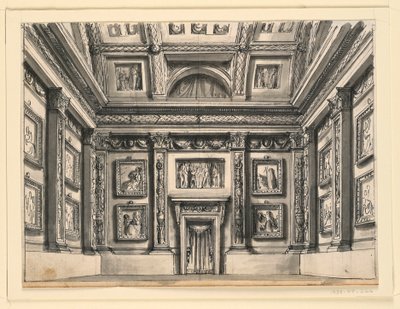 Diseño de escenario, interior del palacio de Unbekannt