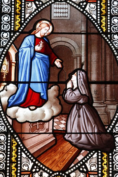 Vidriera que representa a Santa Margarita María Alacoque, La Cavalerie, Francia de Unbekannt