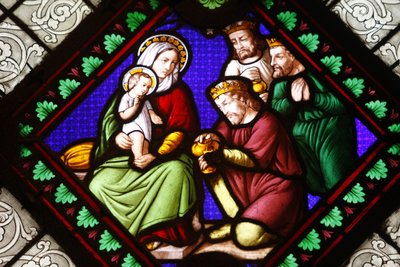 Vidriera en la basílica de Ainay: Maggi, Lyon, Francia de Unbekannt