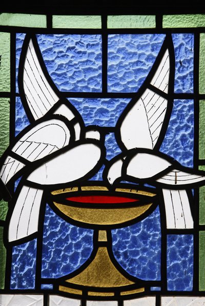Vidriera en la iglesia del seminario católico de Beit Jala de Unbekannt