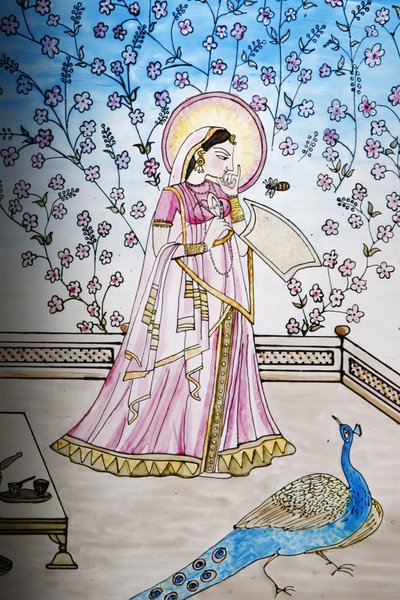 Vidriera en el templo Iskcon, Londres, Gran Bretaña de Unbekannt