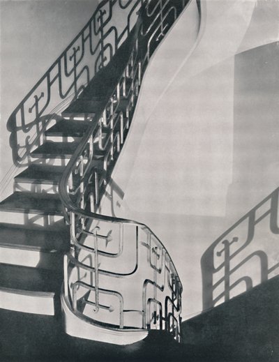 Barandilla de escalera en metal monel diseñada para una residencia en Nueva York, 1933 de Unbekannt