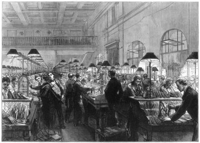 Oficina de estampado y clasificación, Oficina General de Correos, Londres, 1875 de Unbekannt