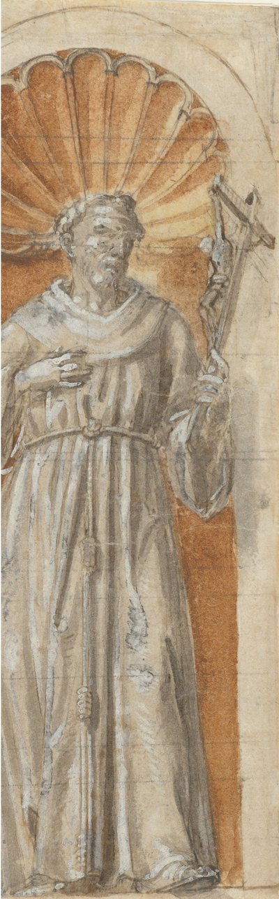 Santo franciscano de pie en un nicho, 1650-1700 de Unbekannt