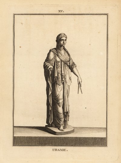 Estatua de Urania, la musa de la astronomía, con compás de Unbekannt