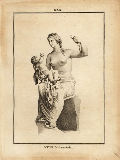 Estatua de Venus Genetrix, diosa romana del amor, la belleza, el sexo y la fertilidad, como madre con el niño Eros de Unbekannt