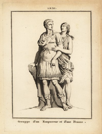 Estatua de un emperador romano y una mujer de Unbekannt