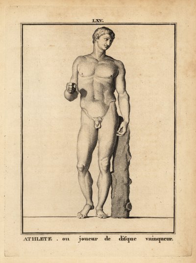 Estatua de un atleta desnudo o lanzador de disco victorioso de Unbekannt