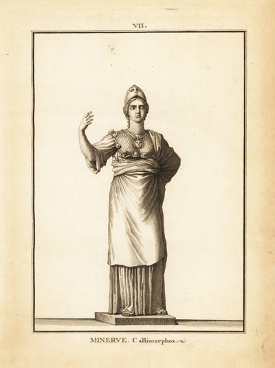 Estatua de la diosa romana Minerva Callimorphos, con casco de Unbekannt
