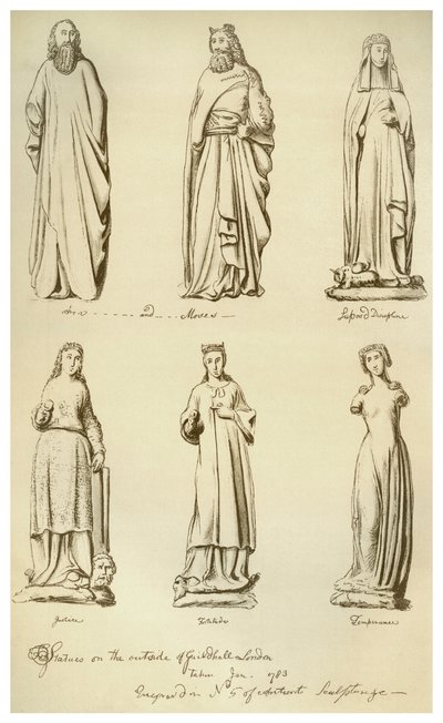 Estatuas anteriormente en el exterior del Guildhall, Ciudad de Londres de Unbekannt