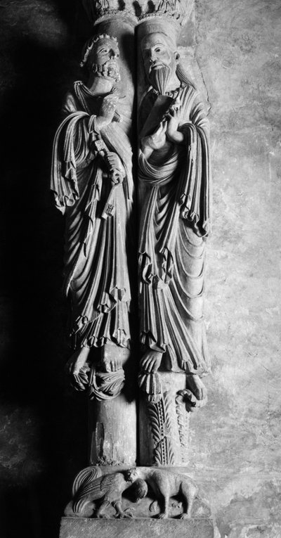 Estatuas de San Pedro y San Pablo. Escultura anónima. Siglos XIII-XIV. Catedral San Salvador de Oviedo, España de Unbekannt