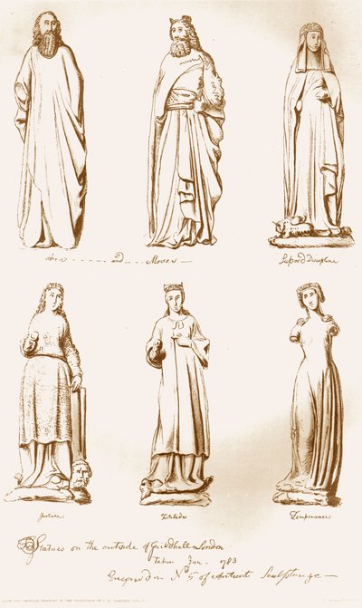 Estatuas en el exterior del Guild Hall, 1783, 1886 de Unbekannt