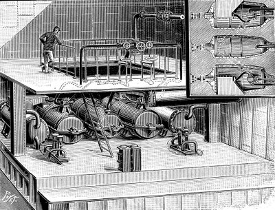 Turbinas de vapor instaladas en el barco de Dover Queen, 1904 de Unbekannt