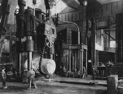 Producción de acero, fábrica Krupp, Essen, Alemania, Primera Guerra Mundial, 1917 de Unbekannt