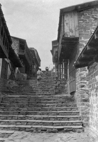Escaleras que conducen al bazar de Kailana, India, 1917 de Unbekannt
