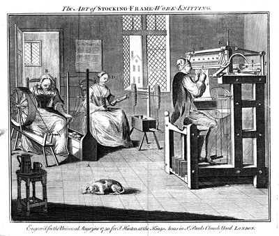 Taller de marco de medias, 1750 de Unbekannt