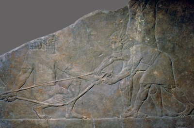 Panel de piedra del Palacio Norte de Asurbanipal, Nínive, norte de Irak, Neo-Asirio, c. 645 a.C. de Unbekannt