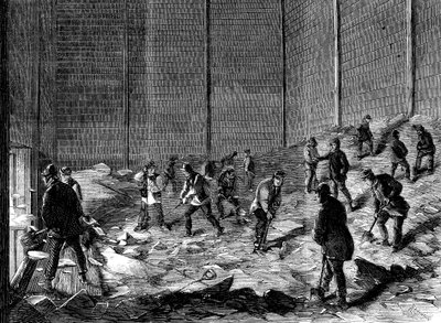 Almacenamiento de hielo en cobertizos aislados en Charless Ice Store, Chelsea, Londres, 1861 de Unbekannt