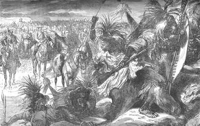 Asalto al bastión de Sekukuni: Sir Garnet Wolseley animando a los suazis, c. 1880 de Unbekannt