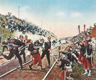 Asalto al terraplén del ferrocarril en Nuits por los badenes, 18 de diciembre de 1870 de Unbekannt
