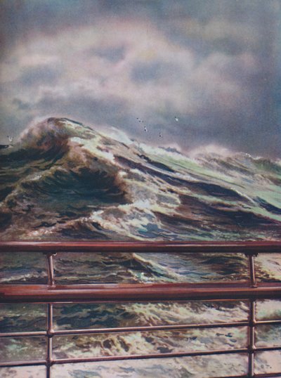 Mares tormentosos del Océano Atlántico desde un transatlántico moderno, 1936 de Unbekannt