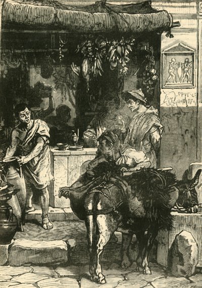 Escena callejera en Pompeya, 1890 de Unbekannt