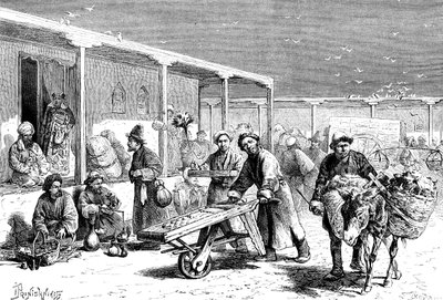 Escena callejera, Yarkand, c1890 de Unbekannt