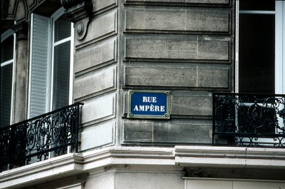 Señal de calle, Rue Ampere, París, Francia de Unbekannt