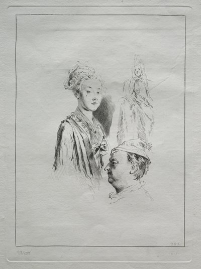 Estudio de cabezas, 1700s de Unbekannt