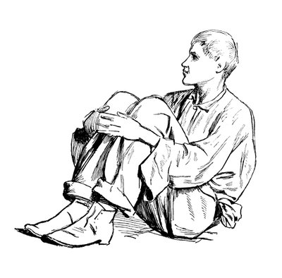 Estudio de un hombre sentado, 1895 de Unbekannt
