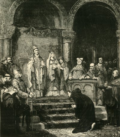 Sumisión de Enrique IV en Canossa, 1077, 1890 de Unbekannt